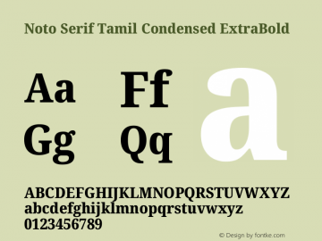 Noto Serif Tamil Condensed ExtraBold Version 2.004图片样张