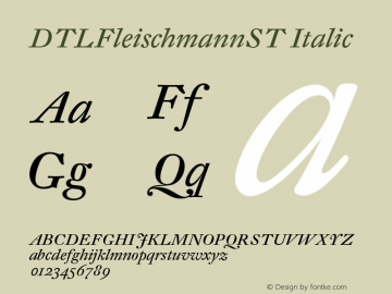 DTLFleischmannST Italic Version 002.010 Font Sample
