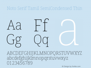Noto Serif Tamil SemiCondensed Thin Version 2.004图片样张