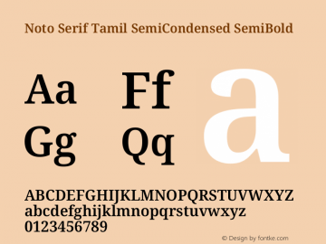 Noto Serif Tamil SemiCondensed SemiBold Version 2.004图片样张