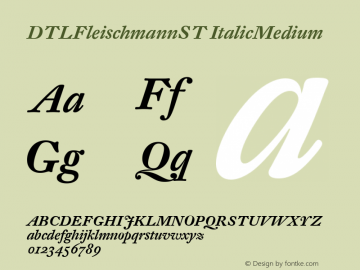 DTLFleischmannST ItalicMedium Version 002.010 Font Sample