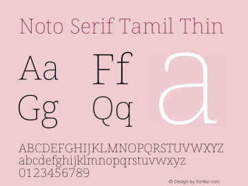 Noto Serif Tamil Thin Version 2.004图片样张