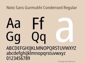 Noto Sans Gurmukhi Condensed Regular Version 2.004图片样张