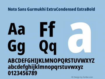 Noto Sans Gurmukhi ExtraCondensed ExtraBold Version 2.004图片样张