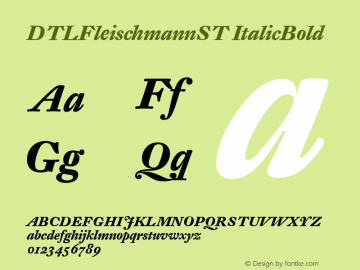 DTLFleischmannST ItalicBold Version 001.000 Font Sample