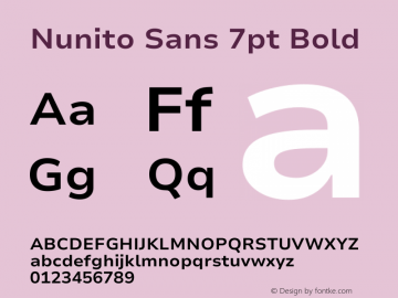 Nunito Sans 7pt Bold Version 3.101;gftools[0.9.27]图片样张
