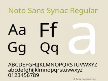 Noto Sans Syriac Regular Version 3.000图片样张