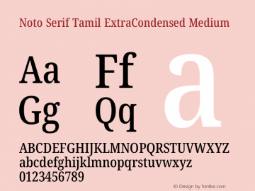 Noto Serif Tamil ExtraCondensed Medium Version 2.004图片样张