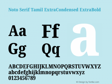 Noto Serif Tamil ExtraCondensed ExtraBold Version 2.004图片样张