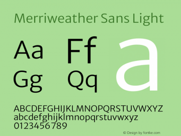 Merriweather Sans Light Version 2.001图片样张