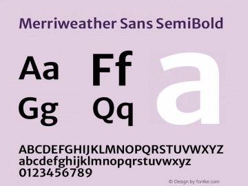 Merriweather Sans SemiBold Version 2.001图片样张