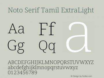 Noto Serif Tamil ExtraLight Version 2.004图片样张