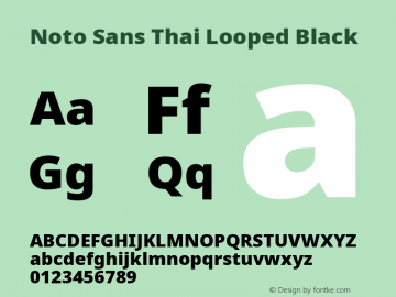 Noto Sans Thai Looped Black Version 1.001; ttfautohint (v1.8.4.7-5d5b)图片样张