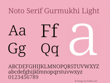 Noto Serif Gurmukhi Light Version 2.004图片样张