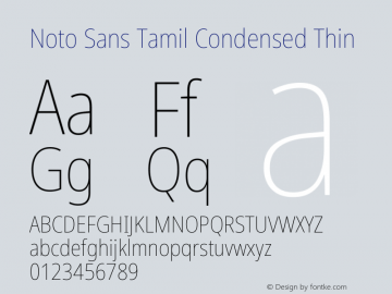 Noto Sans Tamil Condensed Thin Version 2.004图片样张