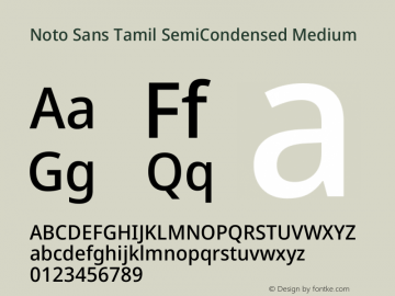 Noto Sans Tamil SemiCondensed Medium Version 2.004图片样张