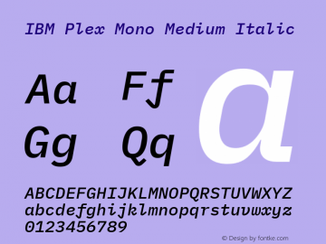 IBM Plex Mono Medium Italic Version 2.3图片样张