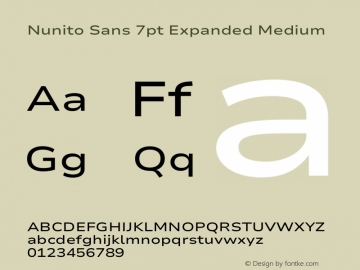Nunito Sans 7pt Expanded Medium Version 3.101;gftools[0.9.27]图片样张