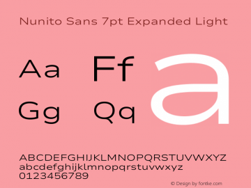 Nunito Sans 7pt Expanded Light Version 3.101;gftools[0.9.27]图片样张