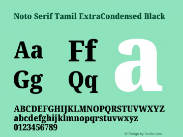 Noto Serif Tamil ExtraCondensed Black Version 2.004图片样张