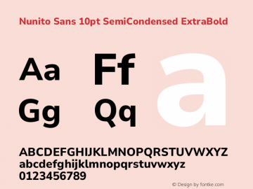 Nunito Sans 10pt SemiCondensed ExtraBold Version 3.101;gftools[0.9.27]图片样张
