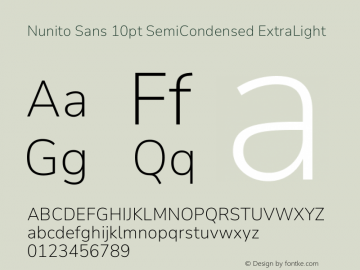 Nunito Sans 10pt SemiCondensed ExtraLight Version 3.101;gftools[0.9.27]图片样张