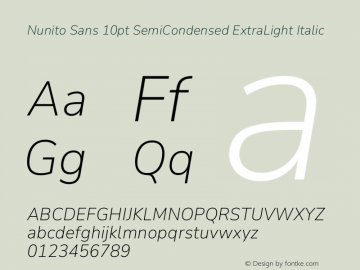 Nunito Sans 10pt SemiCondensed ExtraLight Italic Version 3.101;gftools[0.9.27]图片样张