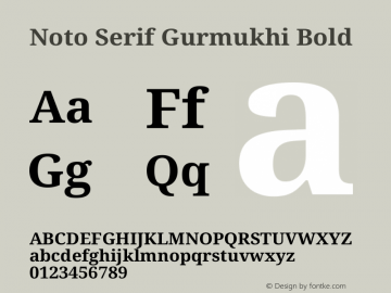 Noto Serif Gurmukhi Bold Version 2.004图片样张