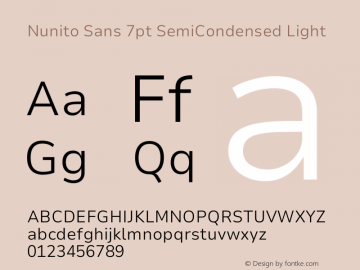 Nunito Sans 7pt SemiCondensed Light Version 3.101;gftools[0.9.27]图片样张