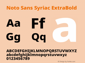 Noto Sans Syriac ExtraBold Version 3.000图片样张