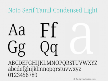Noto Serif Tamil Condensed Light Version 2.004图片样张