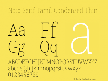 Noto Serif Tamil Condensed Thin Version 2.004图片样张