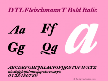 DTLFleischmannT Bold Italic 001.000 Font Sample