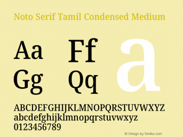 Noto Serif Tamil Condensed Medium Version 2.004图片样张