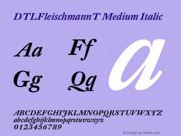 DTLFleischmannT Medium Italic 002.010 Font Sample