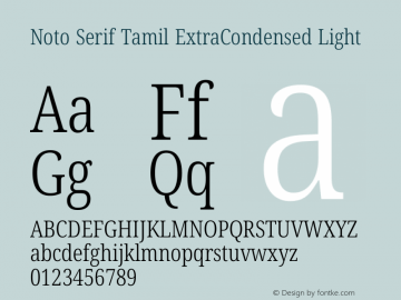 Noto Serif Tamil ExtraCondensed Light Version 2.004图片样张