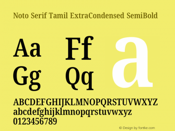 Noto Serif Tamil ExtraCondensed SemiBold Version 2.004图片样张