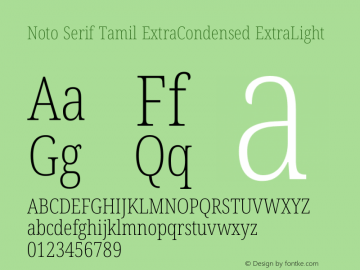 Noto Serif Tamil ExtraCondensed ExtraLight Version 2.004图片样张