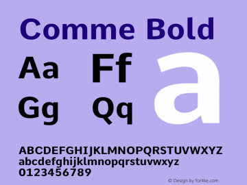 Comme Bold Version 1.000;gftools[0.9.27]图片样张