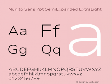 Nunito Sans 7pt SemiExpanded ExtraLight Version 3.101;gftools[0.9.27]图片样张