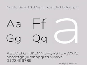 Nunito Sans 10pt SemiExpanded ExtraLight Version 3.101;gftools[0.9.27]图片样张