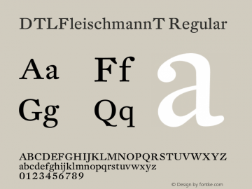 DTLFleischmannT Regular 001.000 Font Sample