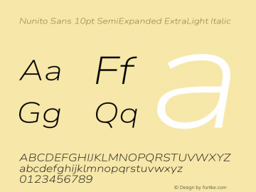 Nunito Sans 10pt SemiExpanded ExtraLight Italic Version 3.101;gftools[0.9.27]图片样张