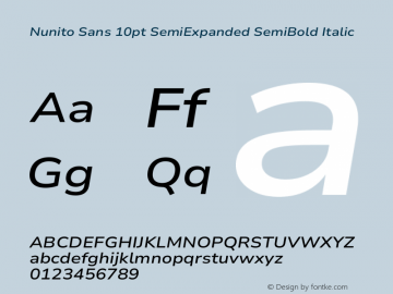 Nunito Sans 10pt SemiExpanded SemiBold Italic Version 3.101;gftools[0.9.27]图片样张