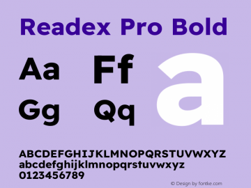 Readex Pro Bold Version 1.204图片样张