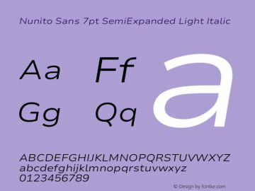 Nunito Sans 7pt SemiExpanded Light Italic Version 3.101;gftools[0.9.27]图片样张