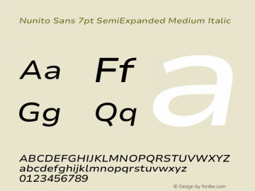 Nunito Sans 7pt SemiExpanded Medium Italic Version 3.101;gftools[0.9.27]图片样张