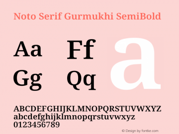 Noto Serif Gurmukhi SemiBold Version 2.004图片样张