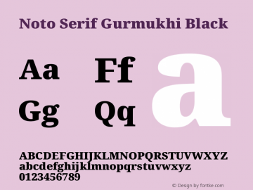 Noto Serif Gurmukhi Black Version 2.004图片样张