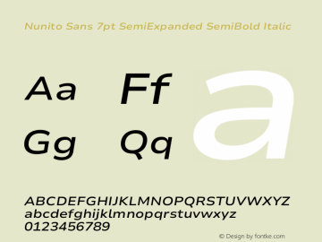 Nunito Sans 7pt SemiExpanded SemiBold Italic Version 3.101;gftools[0.9.27]图片样张